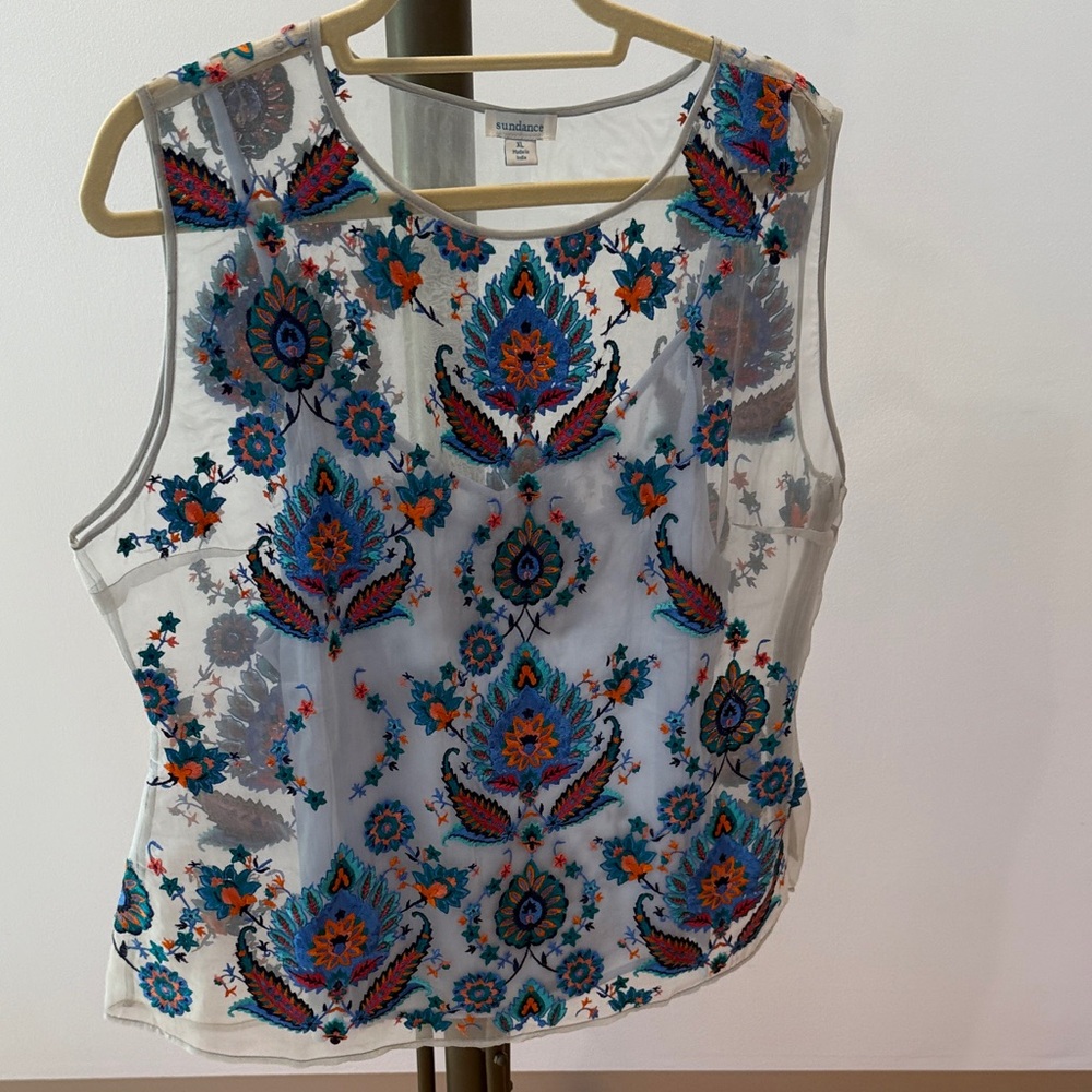 Sundance  Multicolor Embroidered Tank Top.